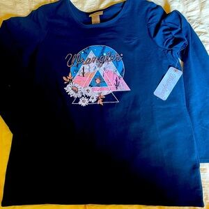 NWTS Wrangler Long Sleeve‎ Tee!  size 14/16 Xxl Flowers and cactus!